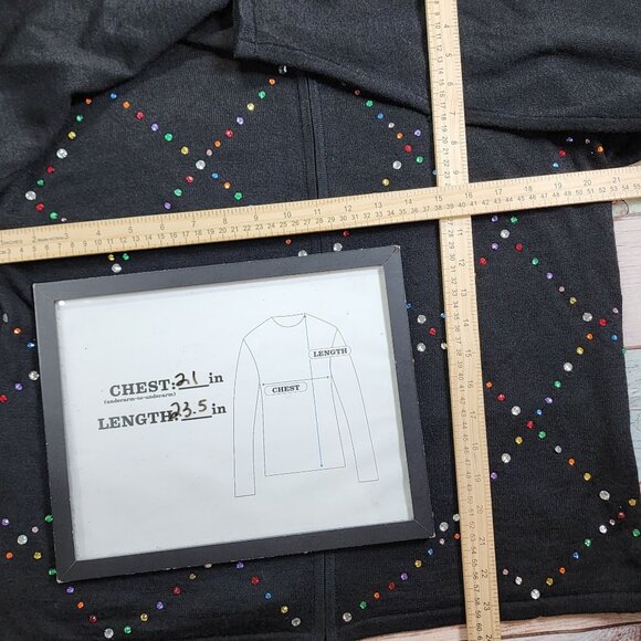 Erika Womens 2 Piece Set Medium Top Large Zip Cardigan Rhinestone Accents - Picture 10 of 10